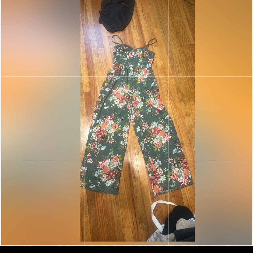 Floral Green Women's Jumpsuit